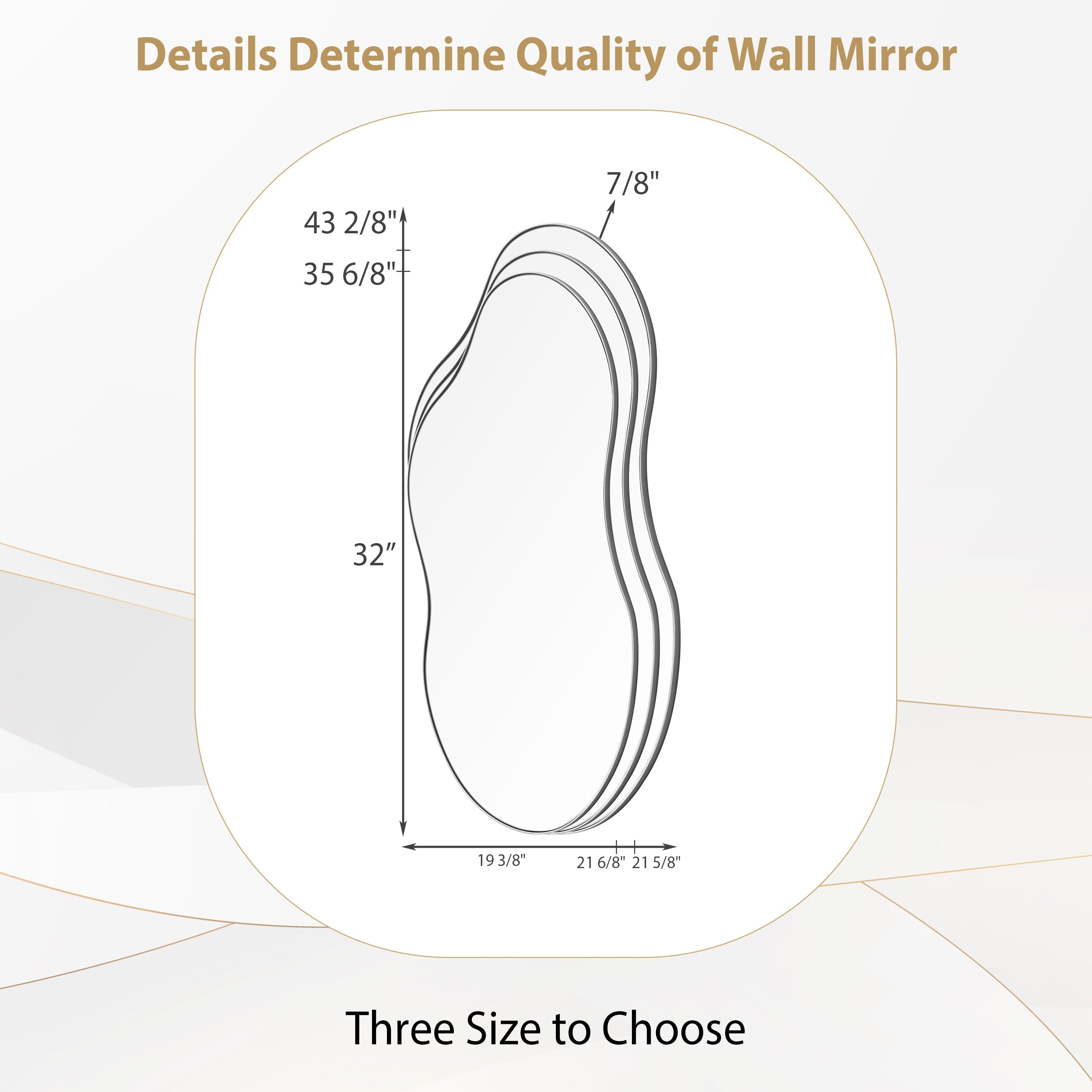 Miroir mural asymétrique ondulé de style antique