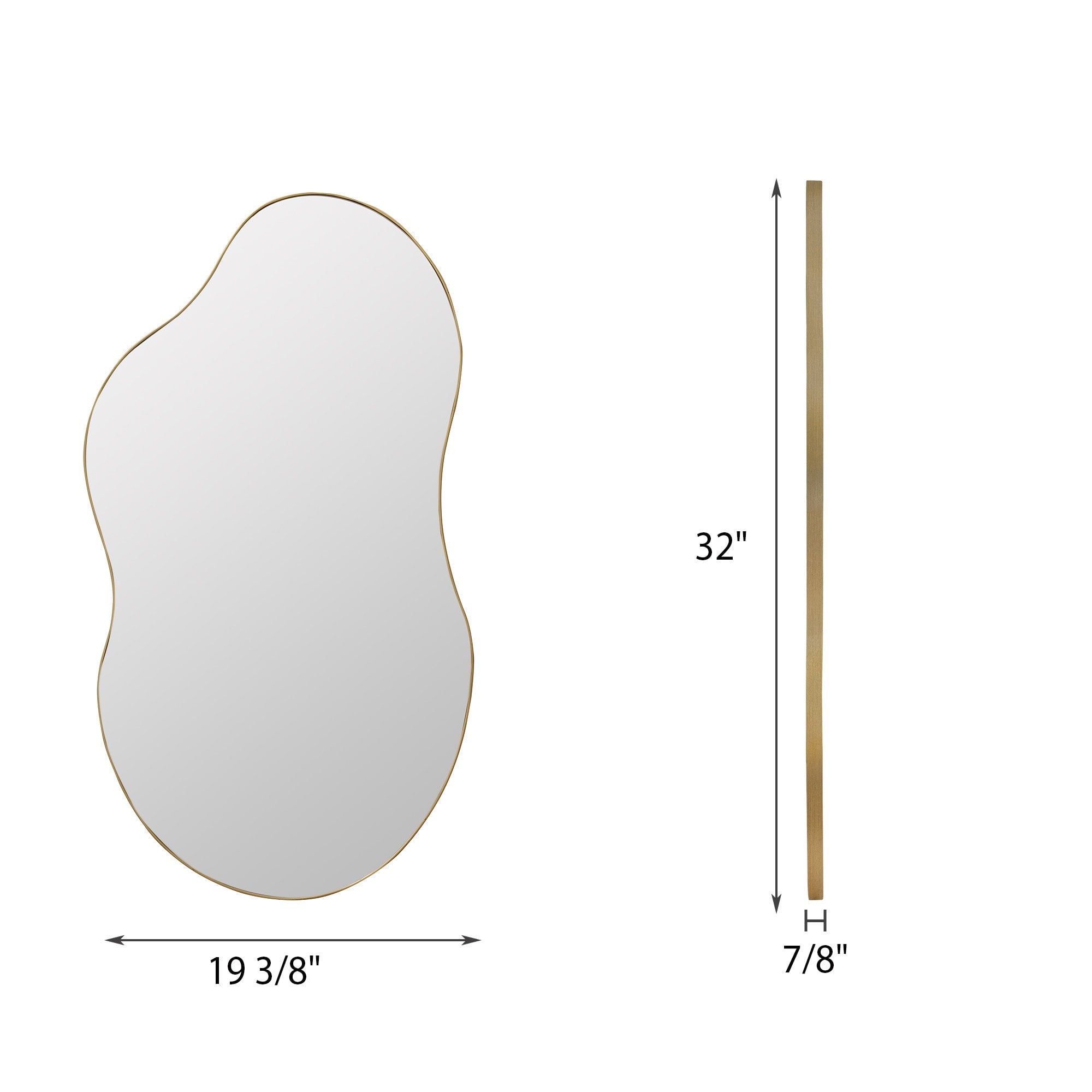 Miroir mural asymétrique ondulé de style antique