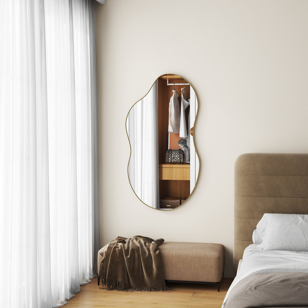 Miroir mural asymétrique ondulé de style antique