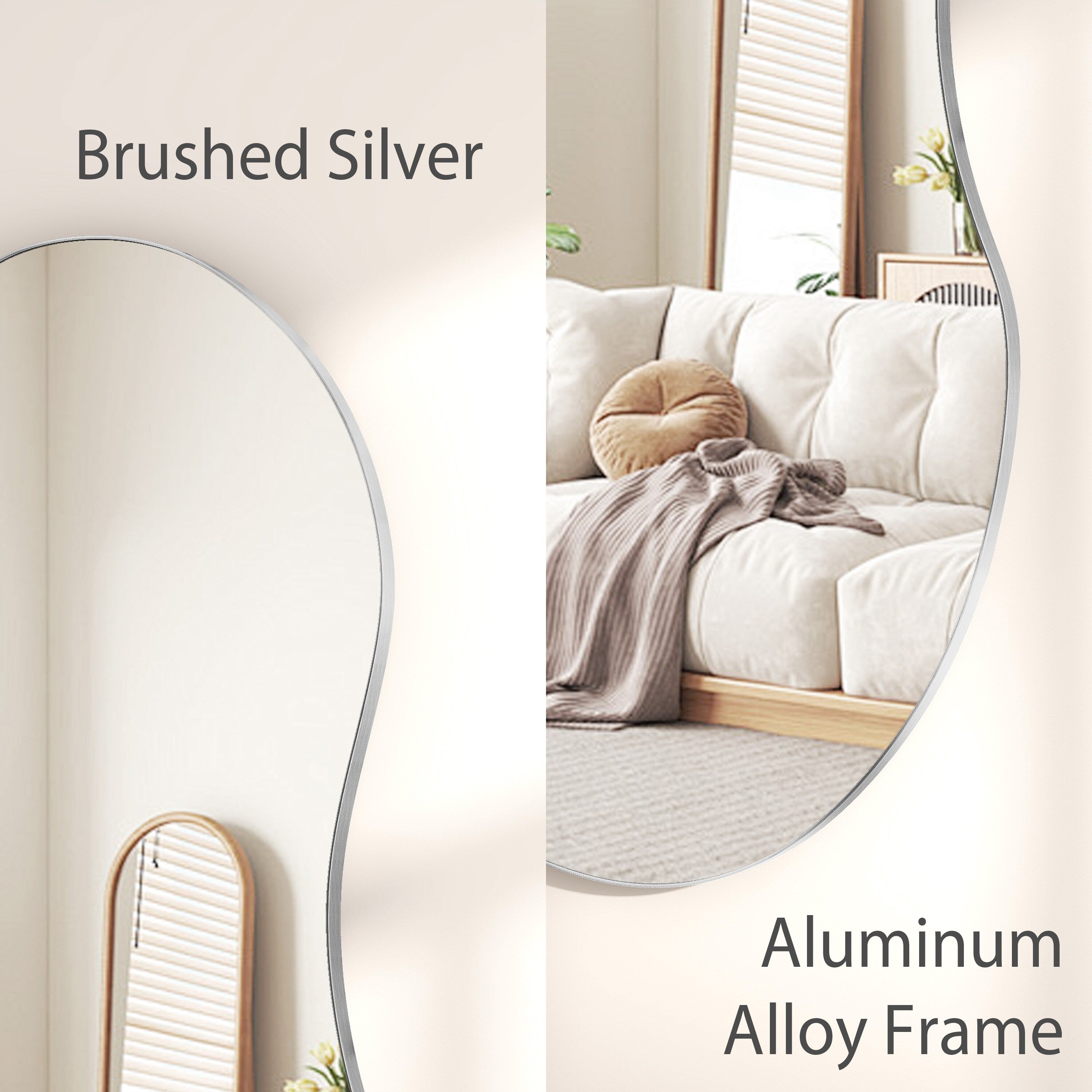 Miroir mural asymétrique ondulé de style antique