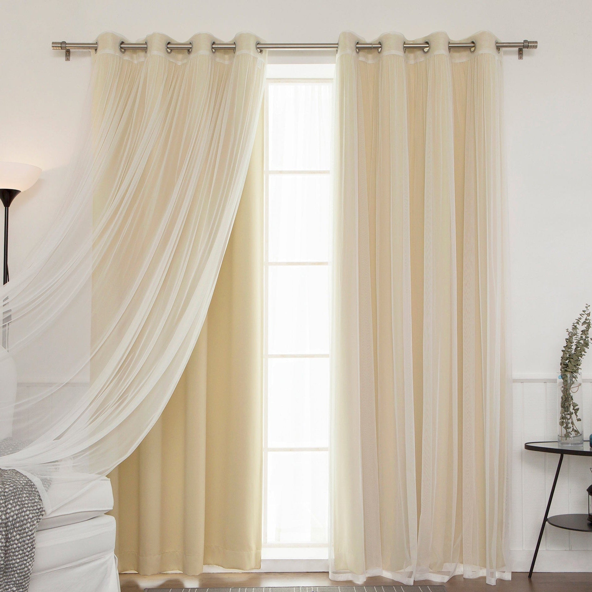 Ensemble de 4 panneaux de rideaux occultants transparents Aurora Home Mix and Match