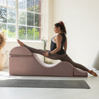 Chaise longue convertible Avana Kami / Yoga et massage - Ottomane 2 en 1 avec fauteuil de yoga pliable dissimulé, microvelours - N/A