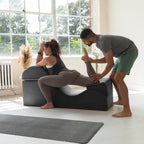 Chaise longue convertible Avana Kami / Yoga et massage - Ottomane 2 en 1 avec fauteuil de yoga pliable dissimulé, microvelours - N/A