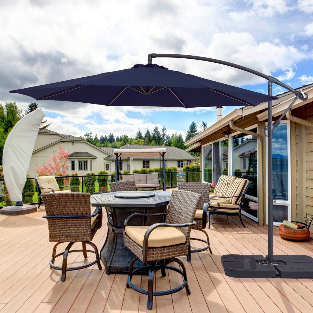 Parasol de patio décalé BONOSUKI de 10 pieds, parasol suspendu d'extérieur