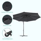 Parasol de patio décalé BONOSUKI de 10 pieds, parasol suspendu d'extérieur