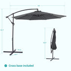 Parasol de patio décalé BONOSUKI de 10 pieds, parasol suspendu d'extérieur