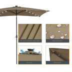BONOSUKI Parasol rectangulaire d'extérieur 3 x 2 m avec éclairage LED, en aluminium/acier et inclinable