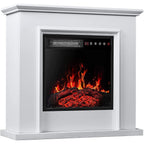 Cheminée électrique Bossin 43 avec manteau, insert de cheminée électrique de 23 pouces, meuble TV autonome avec foyer en bois