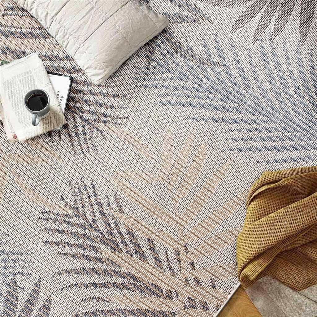 Tapis d'intérieur/extérieur à motif de feuilles de palmier des Bahamas