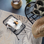 Tapis d'intérieur/extérieur à motif de feuilles de palmier des Bahamas