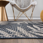 Tapis d'intérieur/extérieur à motif de feuilles de palmier des Bahamas