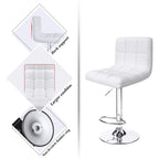 Tabourets de bar pivotants sans accoudoirs, réglables, en cuir PU, lot de 2