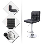 Tabourets de bar pivotants sans accoudoirs, réglables, en cuir PU, lot de 2