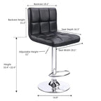 Tabourets de bar pivotants sans accoudoirs, réglables, en cuir PU, lot de 2