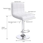 Tabourets de bar pivotants sans accoudoirs, réglables, en cuir PU, lot de 2