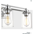 Applique murale pour salle de bain, lampe à placer au-dessus du miroir avec abat-jour en verre transparent