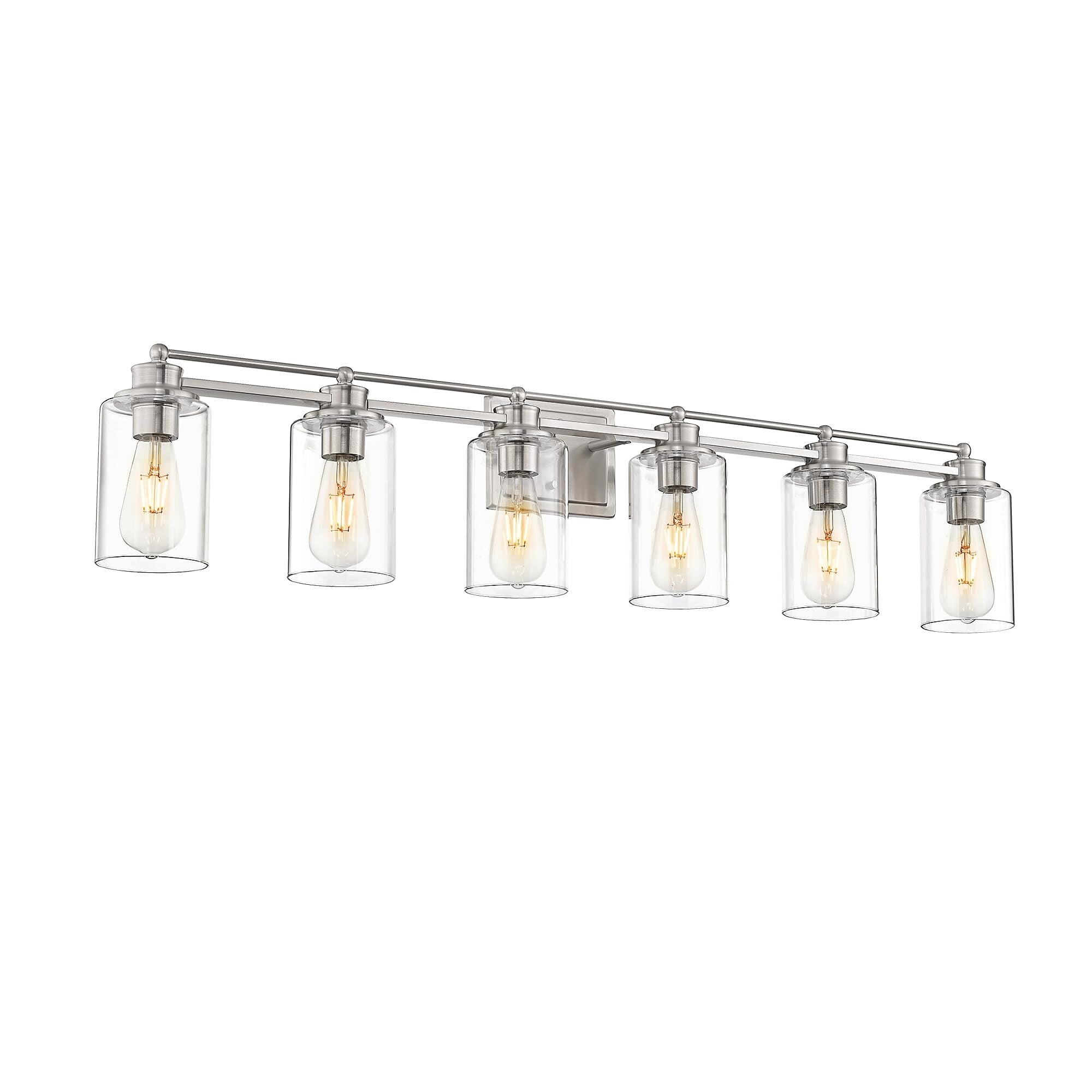 Applique murale pour salle de bain, lampe à placer au-dessus du miroir avec abat-jour en verre transparent