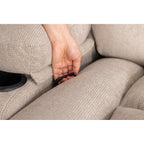 Fauteuil inclinable pivotant beige avec massage, chauffage et chargement USB