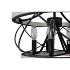 Lustre cage rustique en bois Bella Depot à 5 lumières, éclairage à intensité variable, suspension réglable de 15,7 pouces pour îlot de cuisine