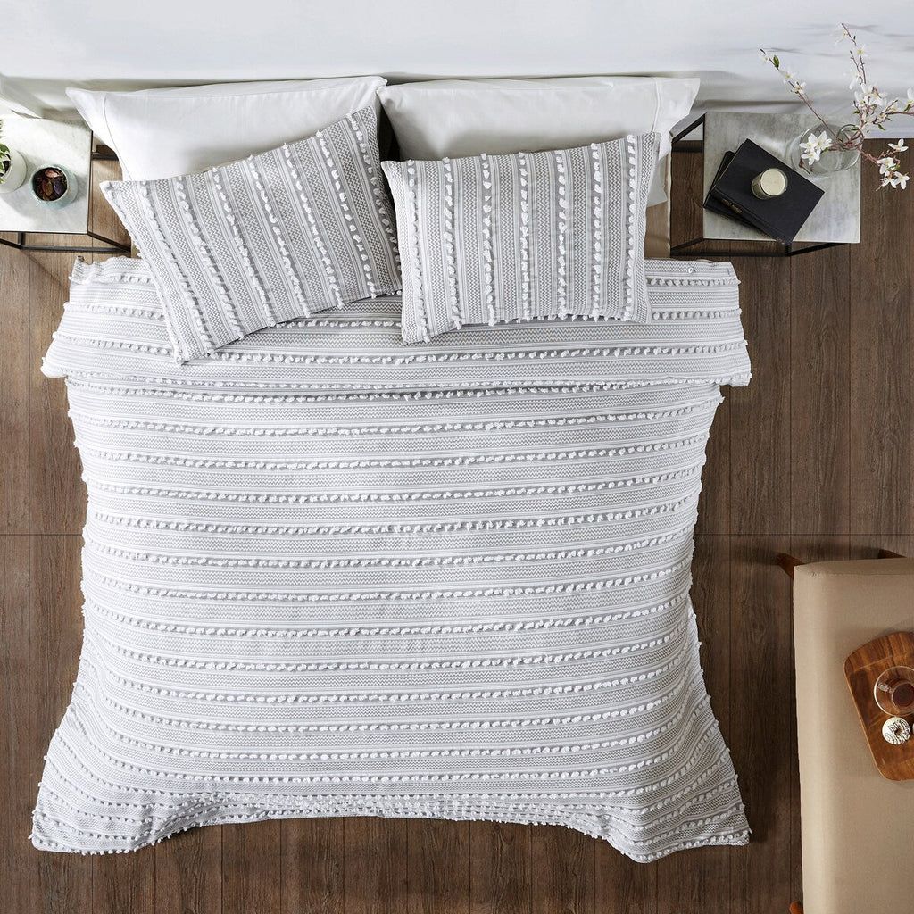 Parure de lit Angelique de Better Trends, 100 % coton, douce et moelleuse, en chenille à rayures élégantes. Lavable en machine et séchable en machine.