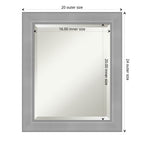 Miroir mural biseauté pour salle de bain - Cadre Vista en nickel brossé