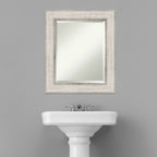 Miroir mural de salle de bain en bois biseauté - Cadre argenté Treillis - Argent Treillis