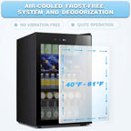 Cave à vin de 4,4 pi³ avec éclairage LED et boutons tactiles, étagères amovibles, moins de 38 dB