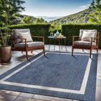 Tapis Beverly Rug moderne à bordures pour intérieur et extérieur, tapis d'extérieur pour patio, terrasse, porche