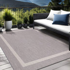 Tapis Beverly Rug moderne à bordures pour intérieur et extérieur, tapis d'extérieur pour patio, terrasse, porche