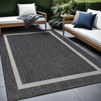 Tapis Beverly Rug moderne à bordures pour intérieur et extérieur, tapis d'extérieur pour patio, terrasse, porche
