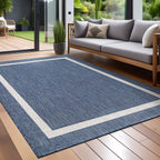 Tapis Beverly Rug moderne à bordures pour intérieur et extérieur, tapis d'extérieur pour patio, terrasse, porche