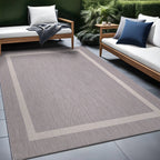 Tapis Beverly Rug moderne à bordures pour intérieur et extérieur, tapis d'extérieur pour patio, terrasse, porche