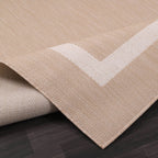 Tapis Beverly Rug moderne à bordures pour intérieur et extérieur, tapis d'extérieur pour patio, terrasse, porche