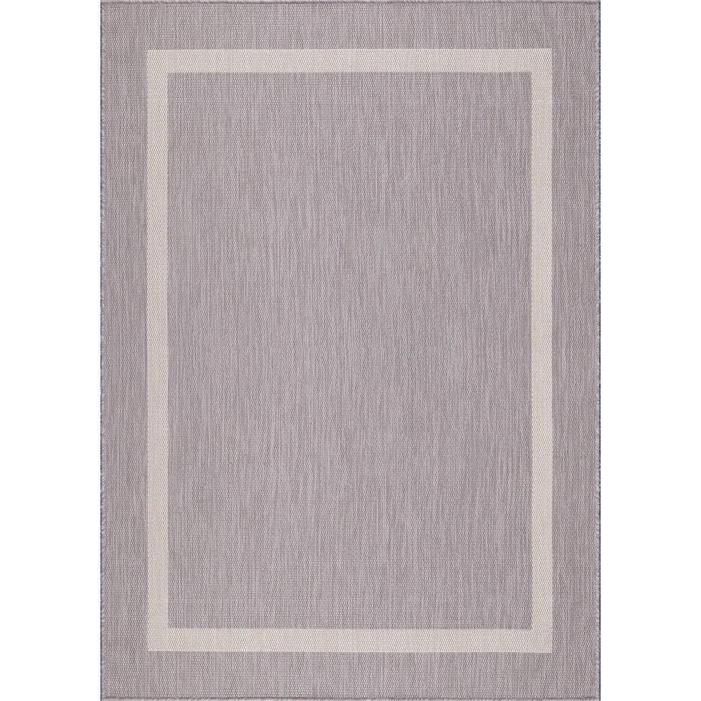 Tapis Beverly Rug moderne à bordures pour intérieur et extérieur, tapis d'extérieur pour patio, terrasse, porche