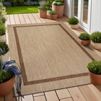 Tapis Beverly Rug moderne à bordures pour intérieur et extérieur, tapis d'extérieur pour patio, terrasse, porche