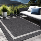 Tapis Beverly Rug moderne à bordures pour intérieur et extérieur, tapis d'extérieur pour patio, terrasse, porche