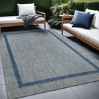 Tapis Beverly Rug moderne à bordures pour intérieur et extérieur, tapis d'extérieur pour patio, terrasse, porche