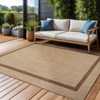 Tapis Beverly Rug moderne à bordures pour intérieur et extérieur, tapis d'extérieur pour patio, terrasse, porche