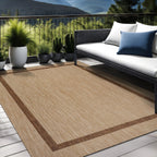 Tapis Beverly Rug moderne à bordures pour intérieur et extérieur, tapis d'extérieur pour patio, terrasse, porche