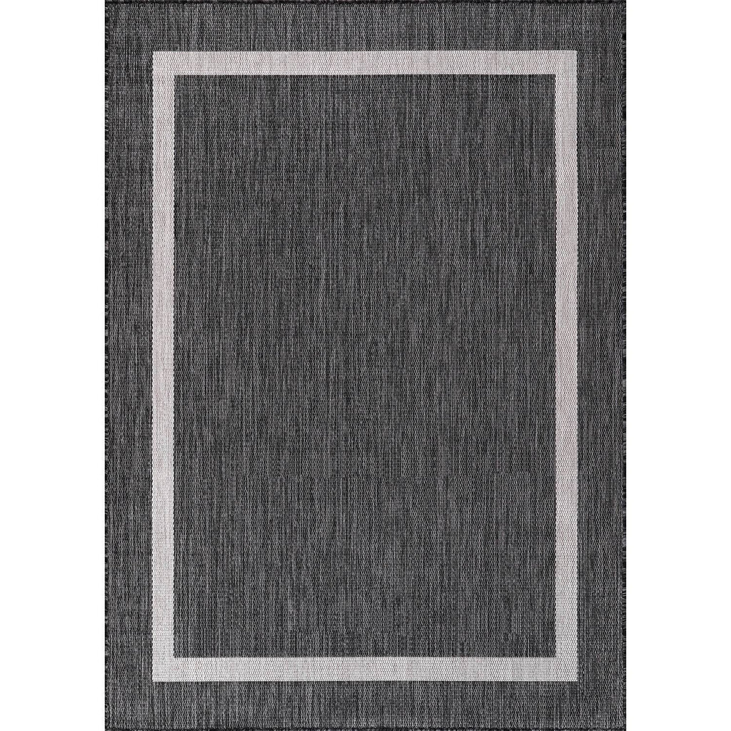 Tapis Beverly Rug moderne à bordures pour intérieur et extérieur, tapis d'extérieur pour patio, terrasse, porche