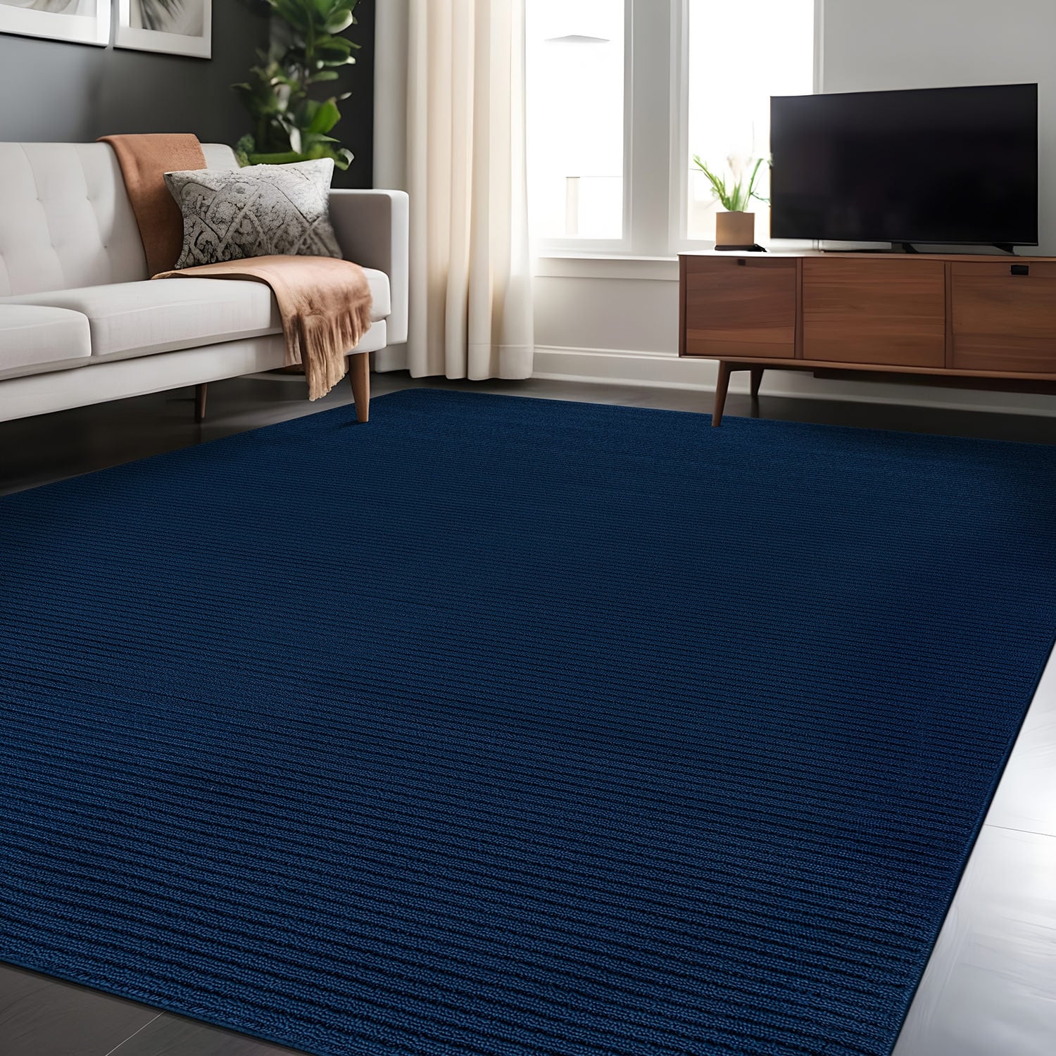 Tapis d'intérieur Beverly Rug uni, antidérapant, dos en caoutchouc, lavable