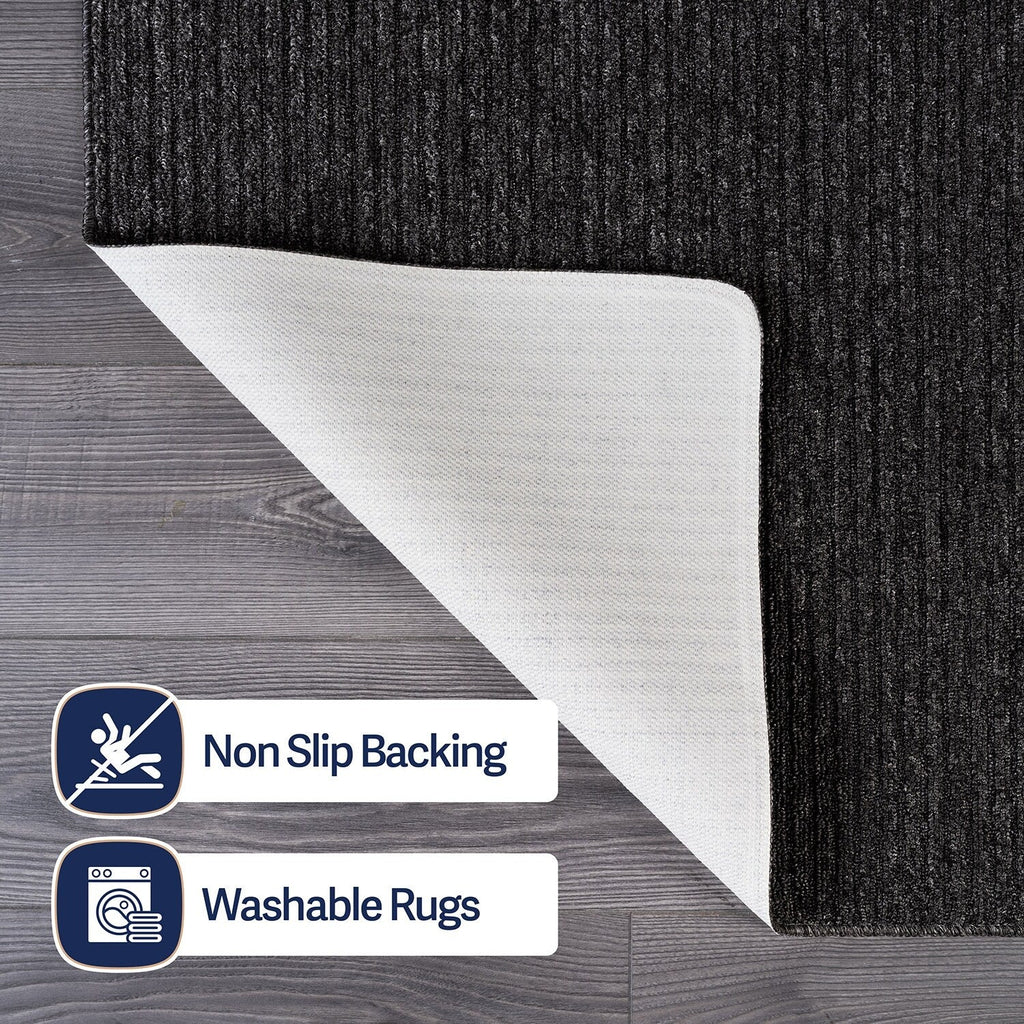 Tapis d'intérieur Beverly Rug uni, antidérapant, dos en caoutchouc, lavable