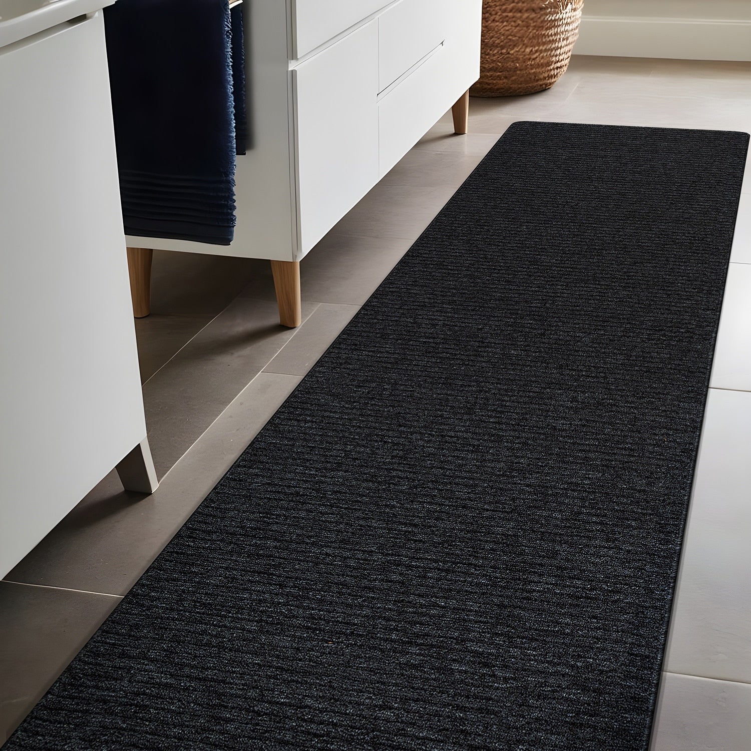 Tapis d'intérieur Beverly Rug uni, antidérapant, dos en caoutchouc, lavable