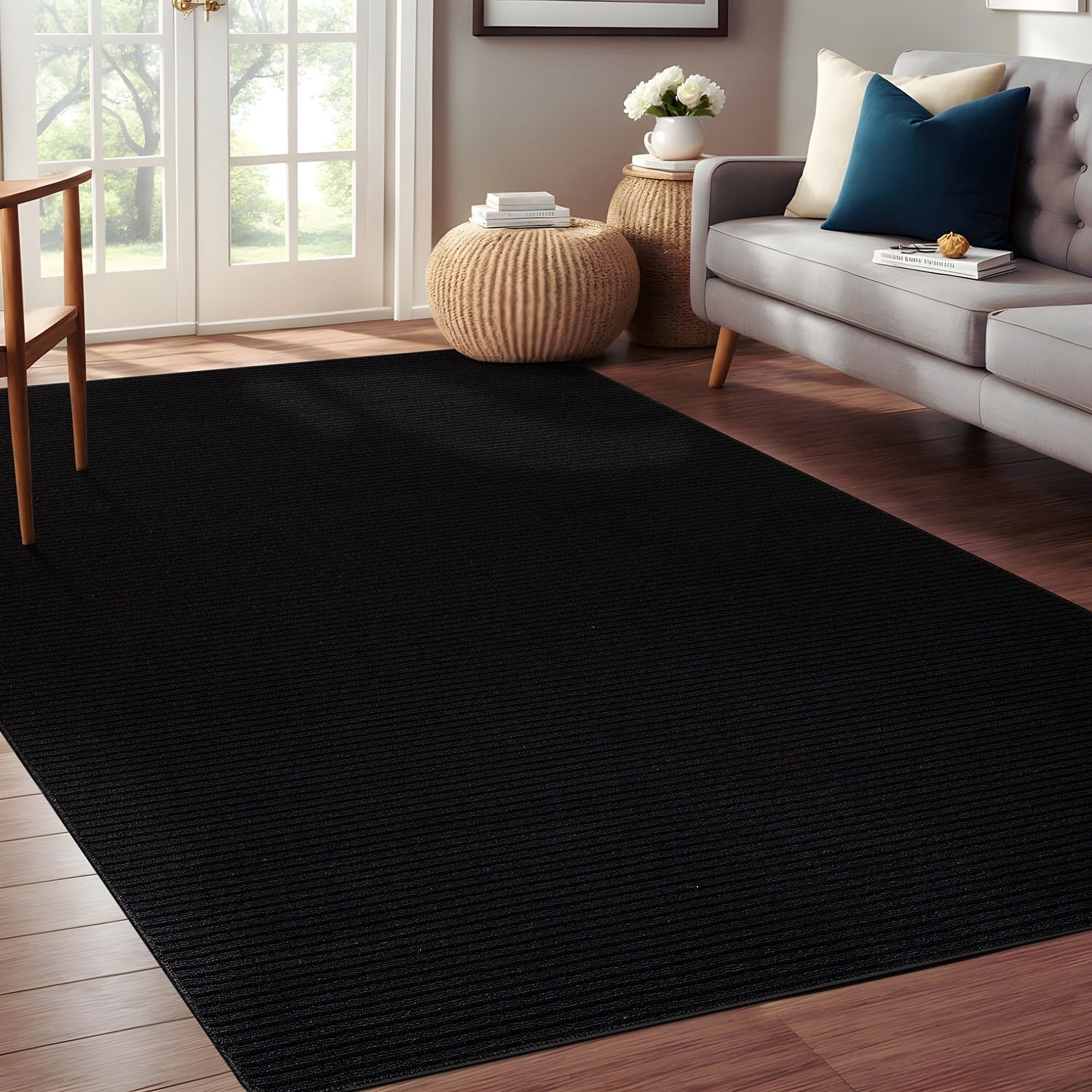 Tapis d'intérieur Beverly Rug uni, antidérapant, dos en caoutchouc, lavable