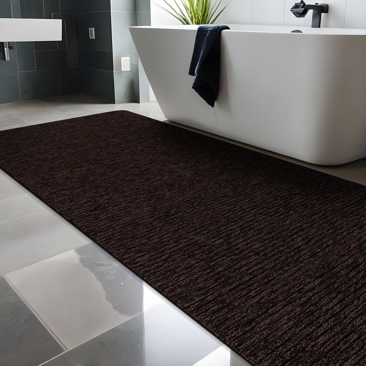 Tapis d'intérieur Beverly Rug uni, antidérapant, dos en caoutchouc, lavable