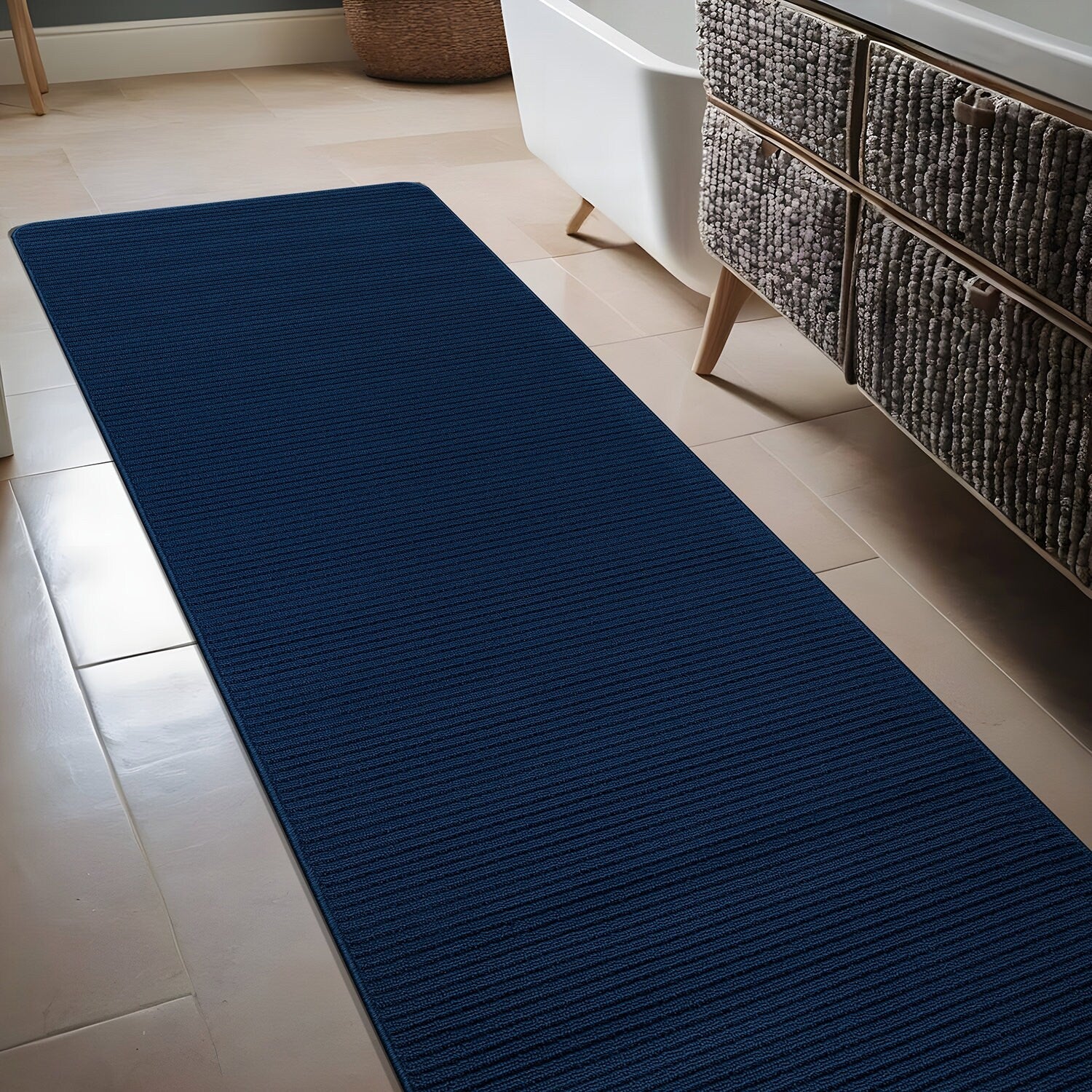Tapis d'intérieur Beverly Rug uni, antidérapant, dos en caoutchouc, lavable