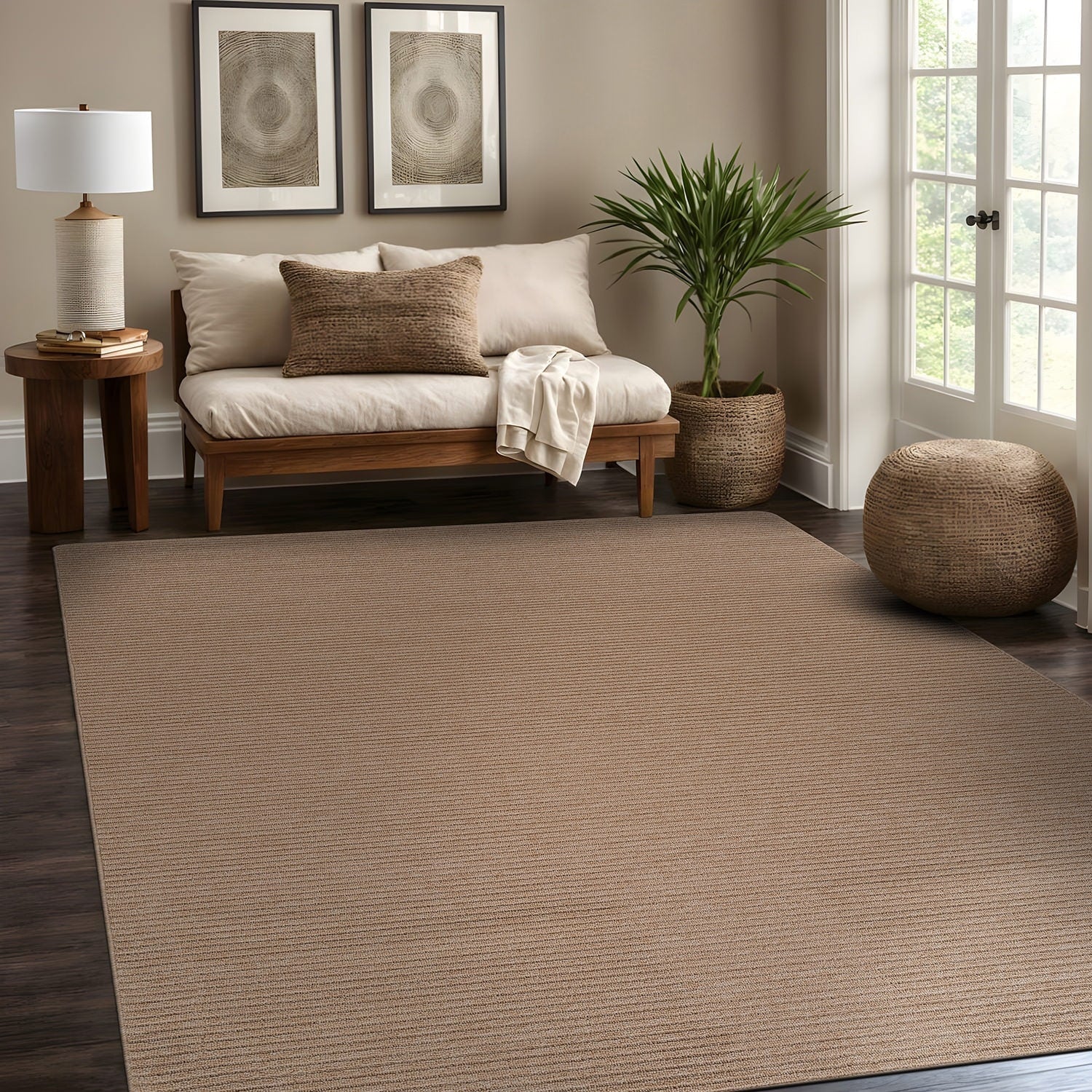 Tapis d'intérieur Beverly Rug uni, antidérapant, dos en caoutchouc, lavable