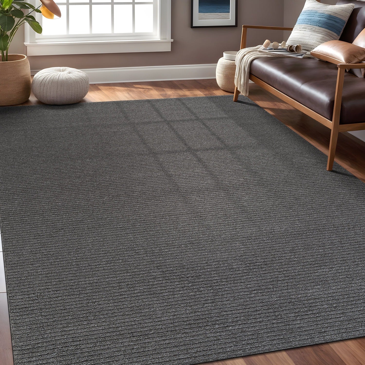 Tapis d'intérieur Beverly Rug uni, antidérapant, dos en caoutchouc, lavable