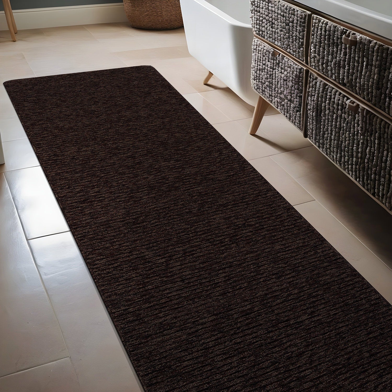 Tapis d'intérieur Beverly Rug uni, antidérapant, dos en caoutchouc, lavable