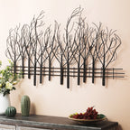 Décoration murale en métal noir Champ d'arbres